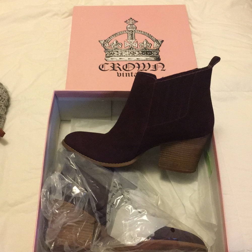 Burgundy booties